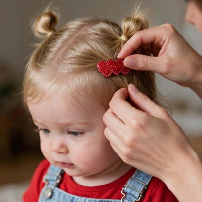 Babyspangen Glitzernde Glücksherzen