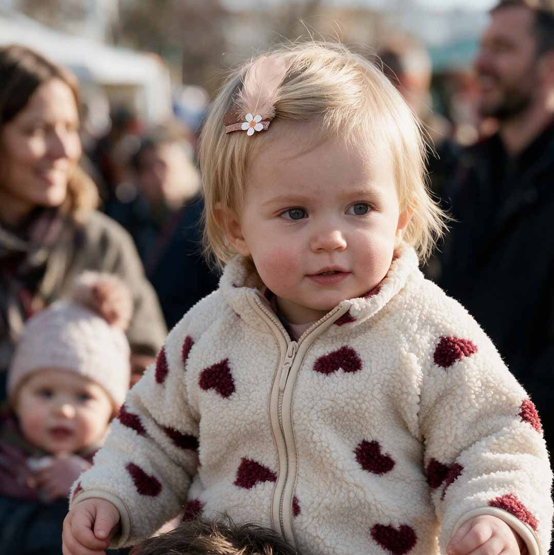 Peuter met Pietenspeldje bij de intocht van Sinterklaas